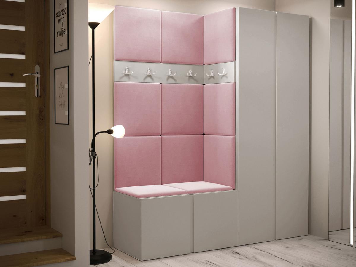 GARDEROBEN-SET Orion III - Kaschmir/Rosa, Holzwerkstoff/Kunststoff (158/186/46cm) - MIRJAN24