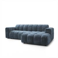 ECKSOFA TISI Blau Chenille - Blau, Holz (274/165cm) - MASSENO