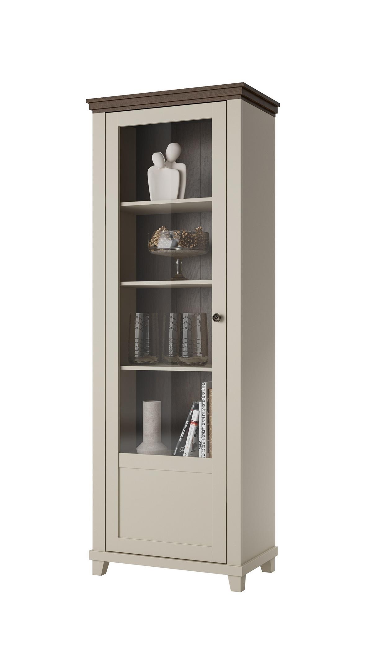 VITRINE EVANDRO 200 / 71 cm in Beige - Beige, Holzwerkstoff (71/200/42cm) - MASSENO