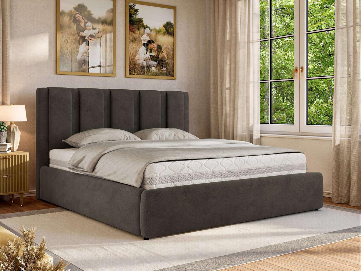 POLSTERBETT SAVINO CLASSIC 200/200 - Dunkelgrau Velvet - Multipocket-Matratze - Dunkelgrau, Textil (200/200cm) - MKS