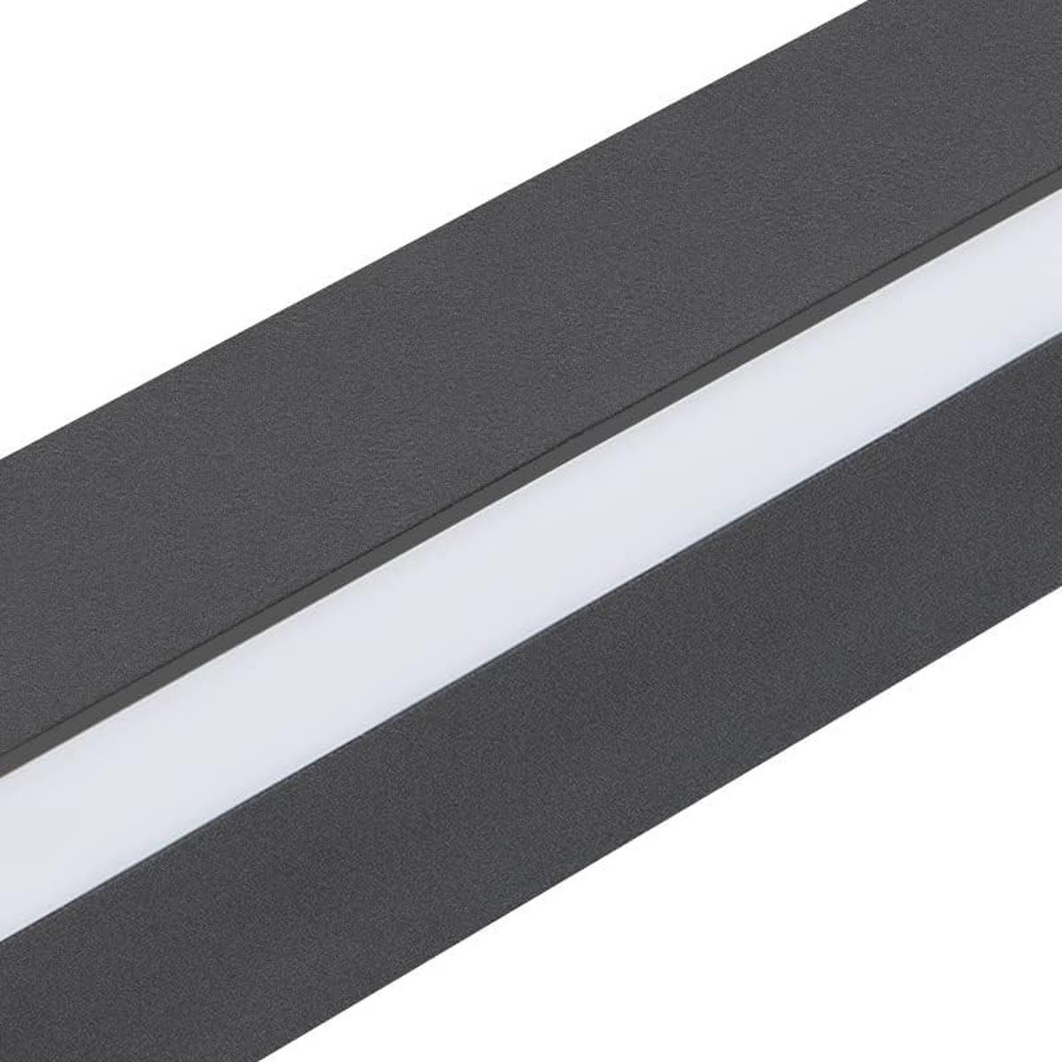 LED WANDLEUCHTE Dünthar 100/3.8/2.5 cm - Schwarz, Kunststoff/Metall (3.8/2.5/100cm) - ZMH