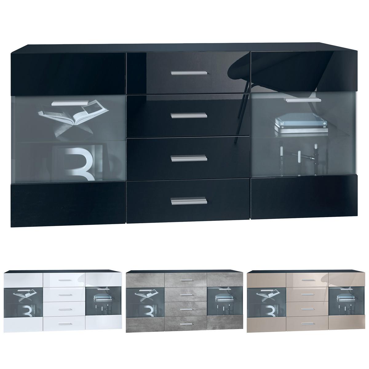 SIDEBOARD Carlos Eiche sägerau - Eiche San Remo, Holzwerkstoff (139/72/35cm) - Vladon