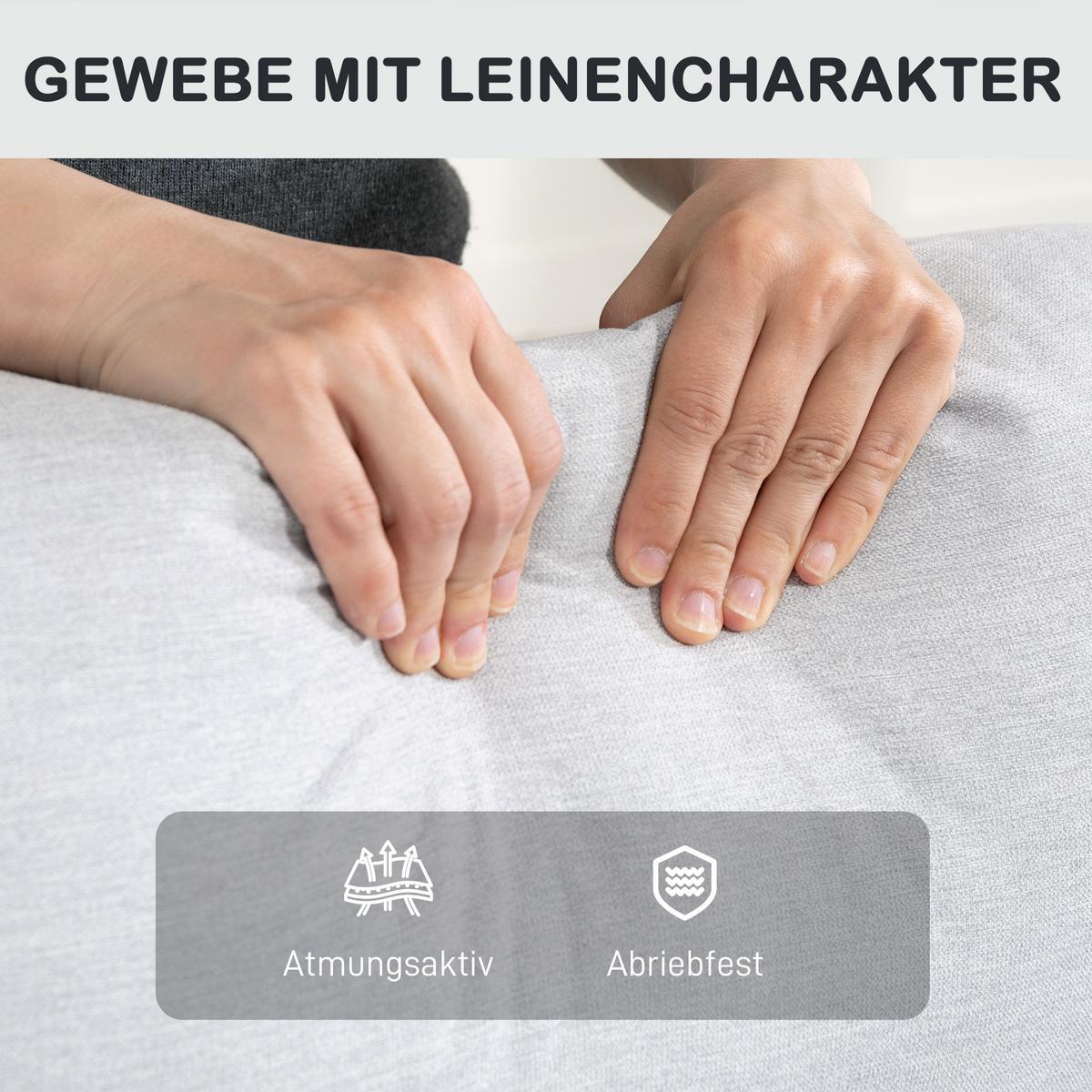 RELAXSESSEL, Fernsehsessel mit Liegefunktion, Gepolstert TV-Sessel mit Fußteil - Hellgrau, Kunststoff (76/103/93cm) - HOMCOM