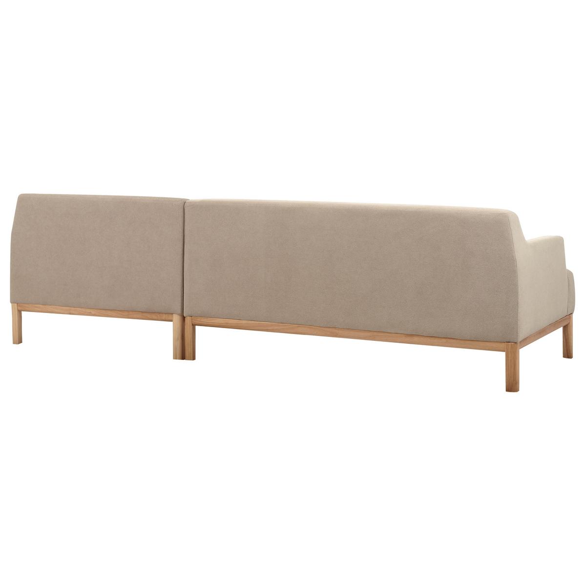 ECKSOFA 3-Sitzer Stoff Taupe linksseitig Sosjo - Taupe, Textil (251/132cm) - Beliani