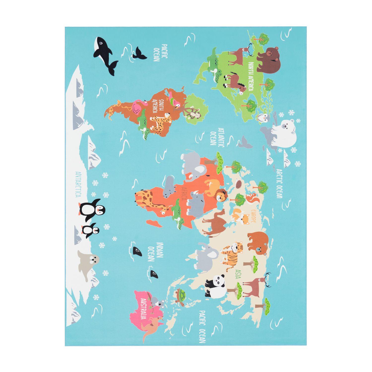 KINDERTEPPICH Türkis 140 x 200 cm - Türkis, Kunststoff (140/200cm) - TT Home