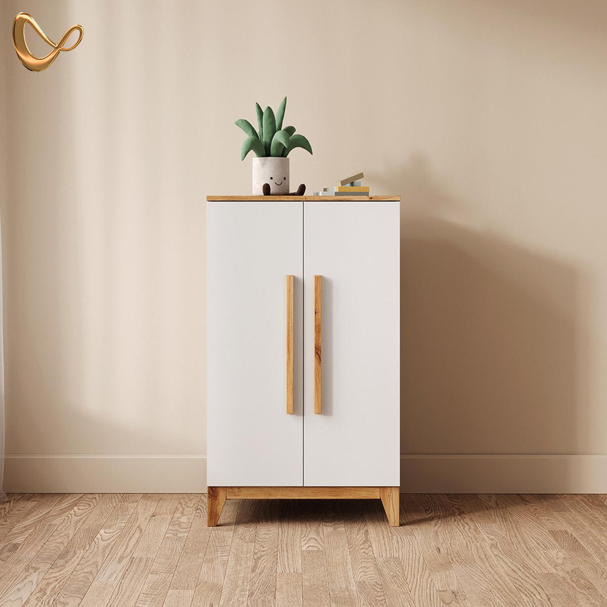 KINDERKLEIDERSCHRANK Mailo Weiß/Artisan 70 x 120 cm - Weiß/Eiche Artisan, Holzwerkstoff (70/120/53.4cm) - Livinity®