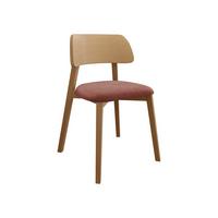 POLSTERSTUHL Dario, Holzfarbe: Natur - Rosa/Naturfarben, Holz/Textil (47/80/50cm) - MIRJAN24