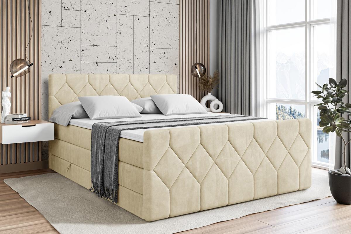 BOXSPRINGBETT CATOR-Z KING - 140x200 - H3/H4 - Beige - Beige, Holzwerkstoff (140/200cm) - ALTDECOR