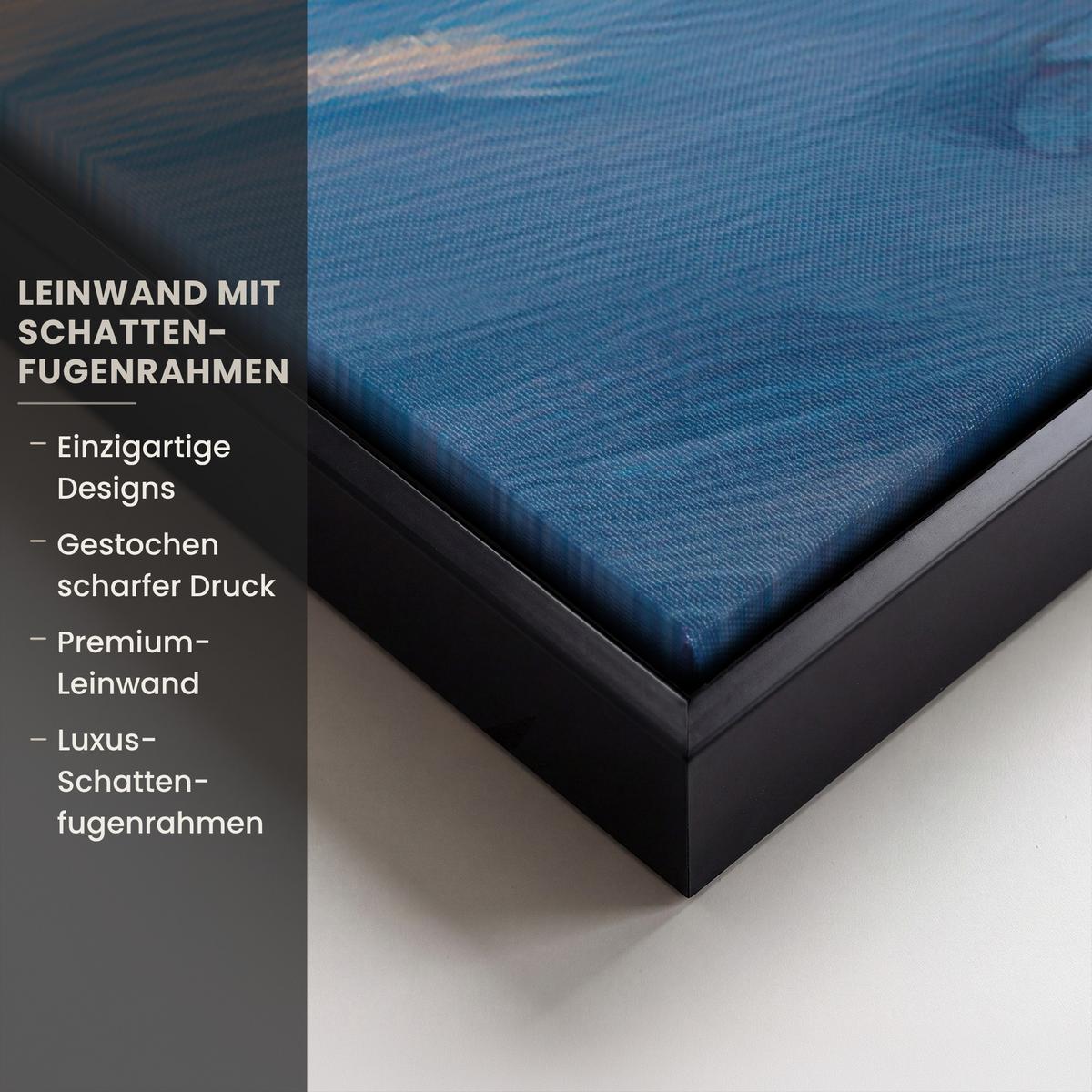 LEINWAND Bilder mit Rahmen - Zug - Weihnachten - Schnee - Weihnachtszug - 100x150 - Anthrazit, Textil (100/150cm) - MuchoWow