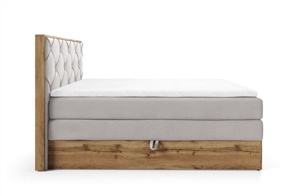 BOXSPRINGBETT Navel - Braun, Holzwerkstoff/Textil (160/200cm) - Fun Möbel