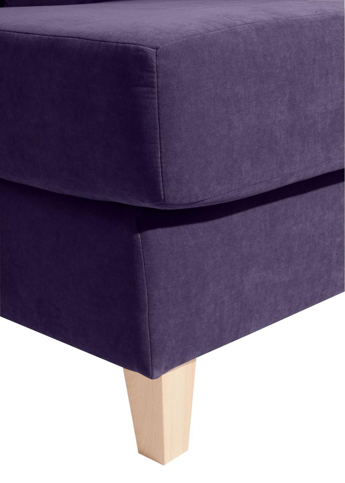 SESSEL XXL Karil Bezug Veloursstoff Buche natur / violett - Lila, Kunststoff (136/107/142cm) - 58aufmkessel