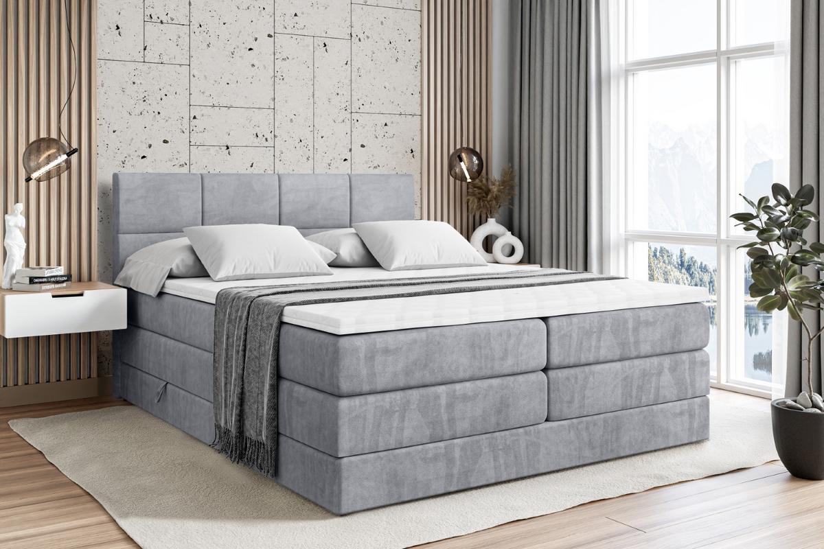 BOXSPRINGBETT ARDENI KING - 140x200 - H3/H4 - Hellgrau - Hellgrau, Holzwerkstoff (140/200cm) - ALTDECOR