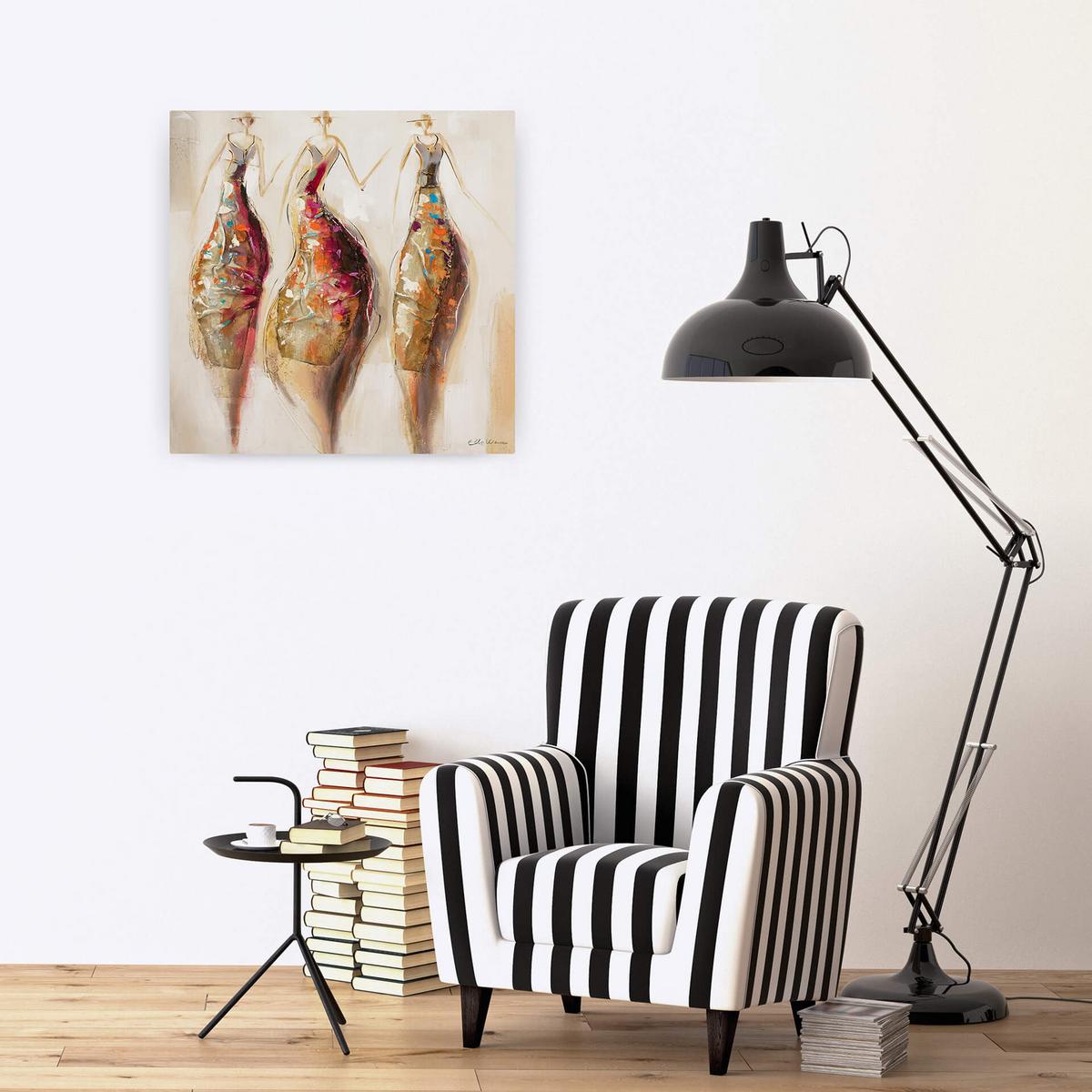 ACRYLBILD HANDGEMALT 60/60 cm - Beige/Braun, Holz/Textil (60/60cm) - KUNSTLOFT