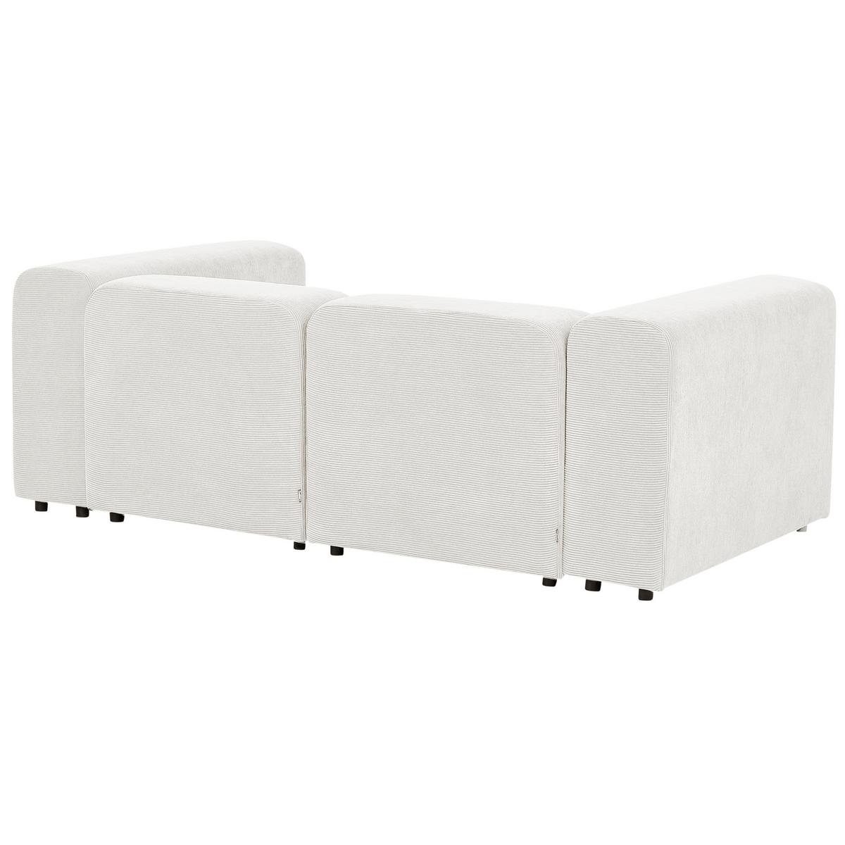 2-SITZER-SOFA Cord cremeweiß Falsterbo - Weiß, Textil (204/70/105cm) - Beliani