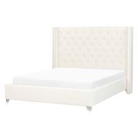 POLSTERBETT 140/200cm Cremeweiß Lubbon - Creme, Textil (140/200cm) - Beliani