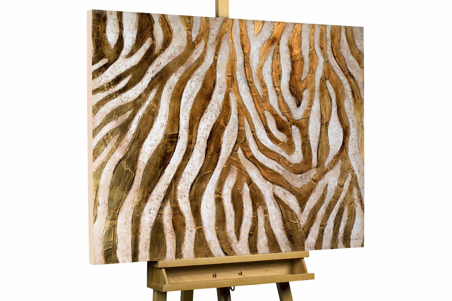 ÖLGEMÄLDE 100/75 cm - Goldfarben, Holz/Textil (100/75cm) - KUNSTLOFT