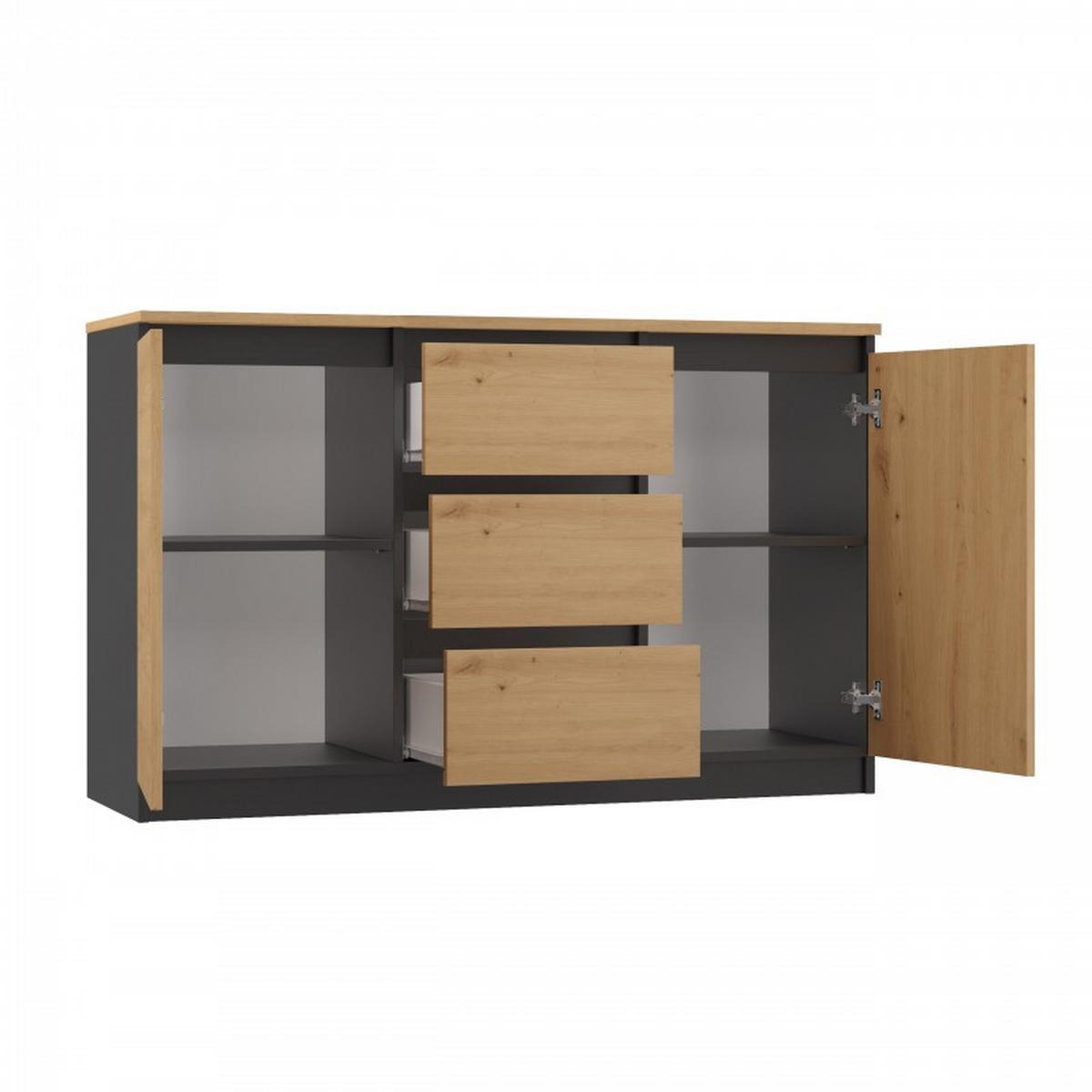 KOMMODE Anthrazit, Artisan 120/75/40 - Anthrazit, Holzwerkstoff (120/75/40cm) - RAUMHIRSCH FURNITURE