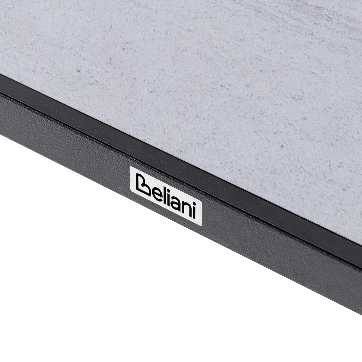 GARTENTISCH 180/90 cm Steinoptik Travertinoptik Tolentino - Dunkelgrau, Kunststoff (180/90/75cm) - Beliani