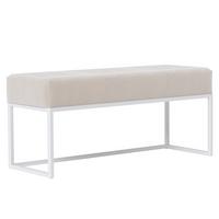 POLSTERBANK PURE 100 cm Metallgestell, Weiß / Beige - Beige, Textil/Metall (100/44/30cm) - Idohome