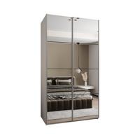 SCHWEBETÜRENSCHRANK 245,5/130/64 2-türig - Silberfarben/Schwarz, Holz/Metall (130/245/64cm) - Abiks Möbel