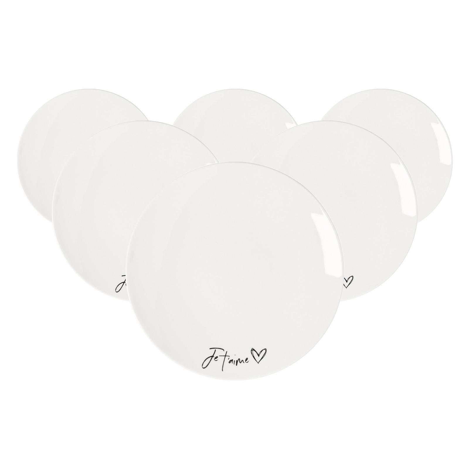 FRÜHSTÜCKSTELLER JE T'AIME Statement weiß ø 21,2 cm 6er Set - Weiß, Keramik (21.2cm) - Villeroy & Boch