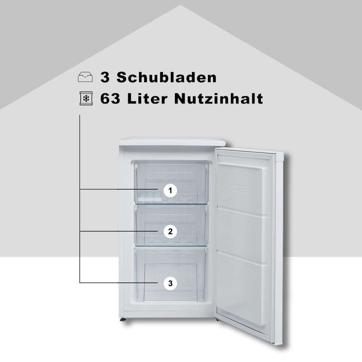 GEFRIERSCHRANK, 63 Liter Nutzinhalt, 4-Sterne, klein, leise, weiß, CF-34-101-W - Weiß, Kunststoff/Metall (48/82.1/51cm) - Telefunken