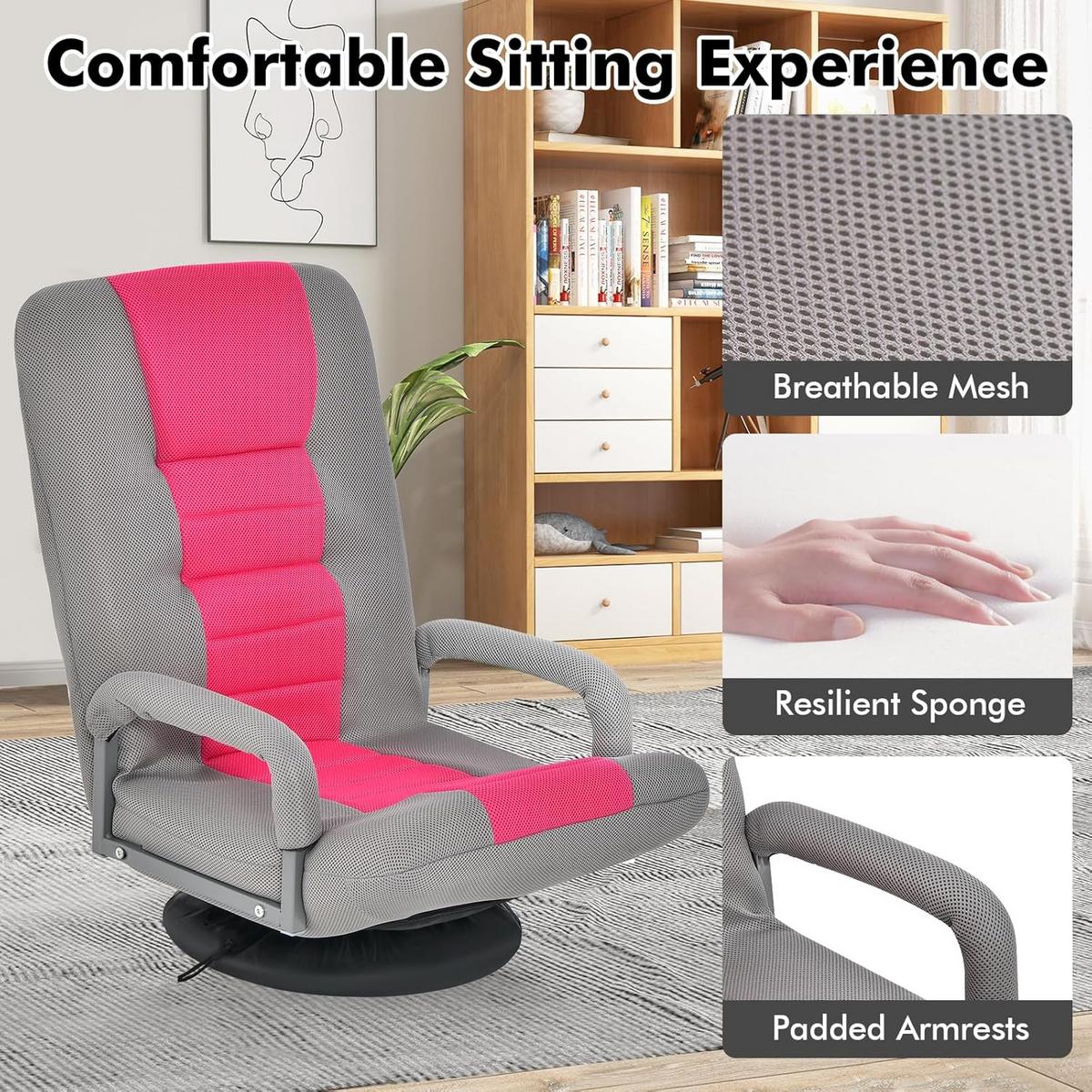 RELAXSESSEL Pink - Pink, Metall (87/75/55cm) - COSTWAY
