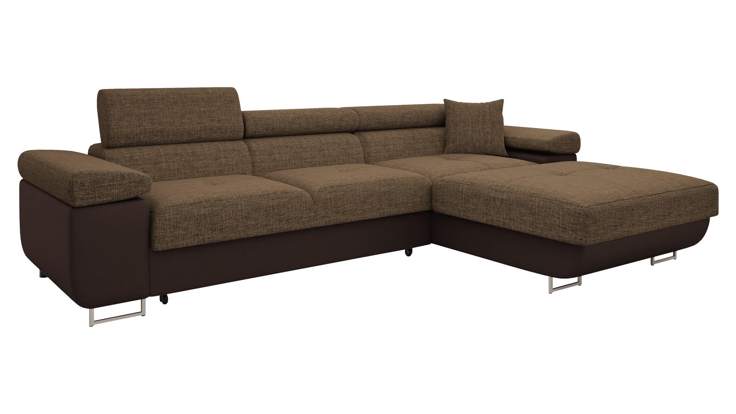ECKSOFA Torezio Mini, Seite: Rechts - Braun, Holz/Textil (170/280cm) - MIRJAN24