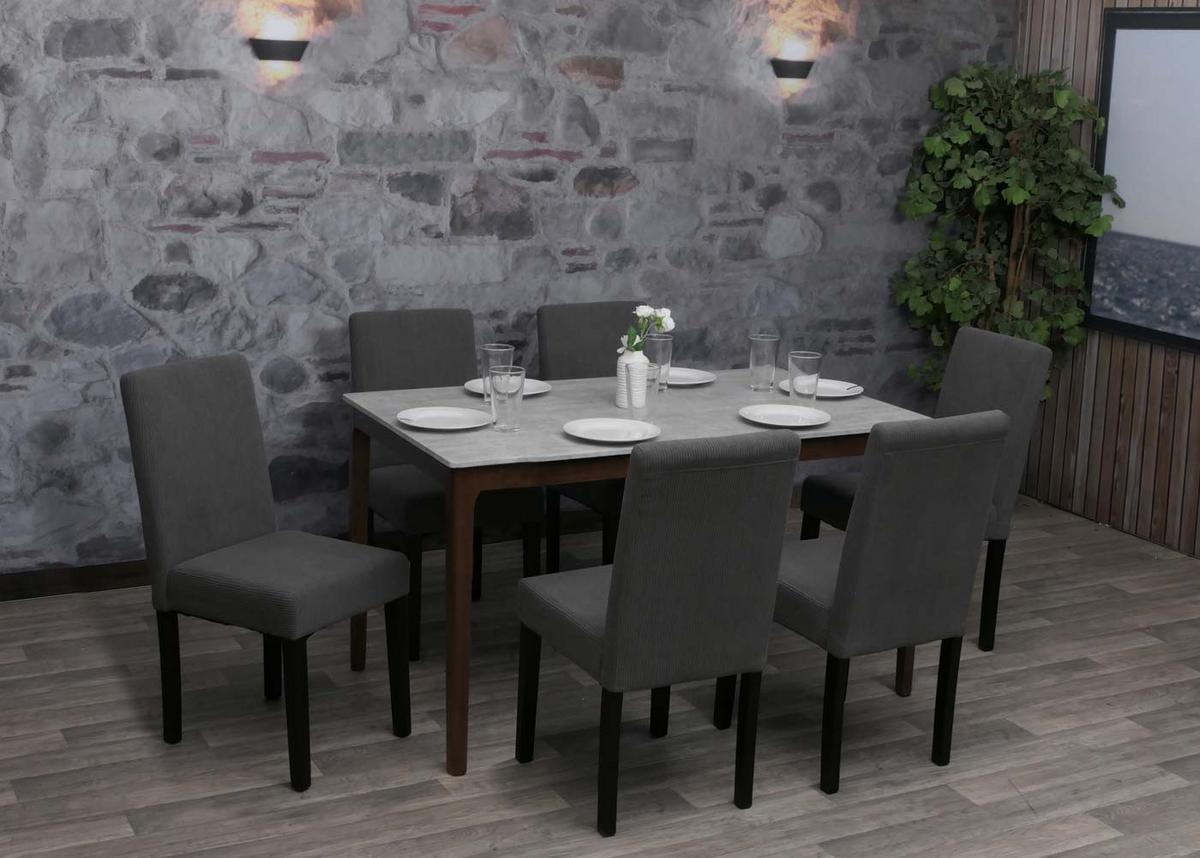 ESSZIMMERSTUHL Grau 6er-Set - Grau, Textil (42/90/50cm) - MCW
