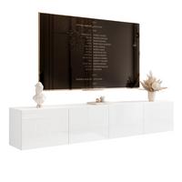 TV-LOWBOARD weiß hochglanz, hängend mit LED-Beleuchtung - Weiß Hochglanz, Holzwerkstoff (200/36/40cm) - Idohome