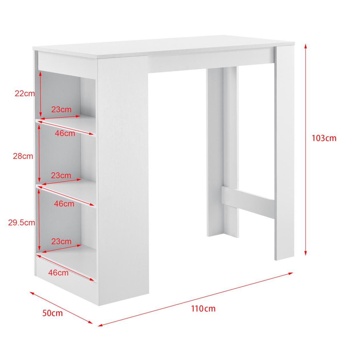 BARTISCH Kouvala - Weiß, Holzwerkstoff (50/110/103cm) - [en.casa]