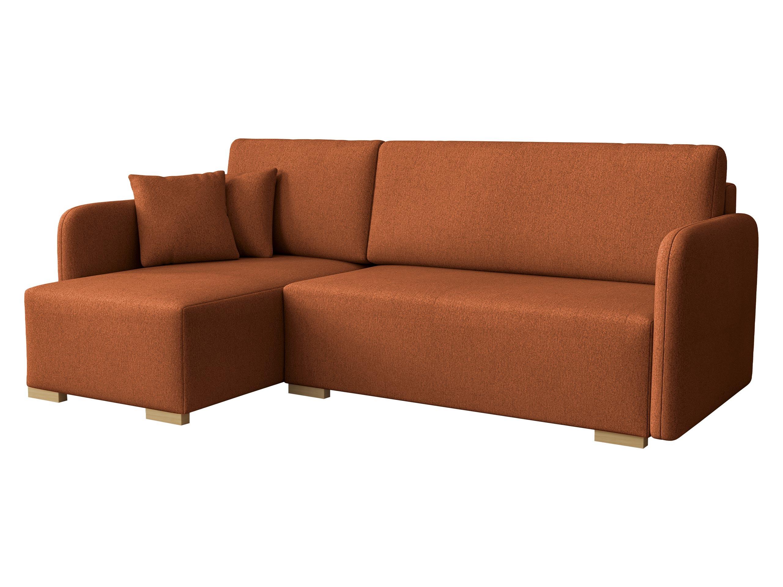 ECKSOFA Como L - Orange/Naturfarben, Holz/Textil (220/140cm) - MIRJAN24