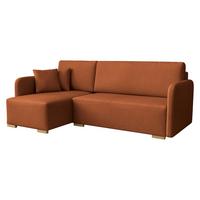ECKSOFA Como L - Orange/Naturfarben, Holz/Textil (220/140cm) - MIRJAN24