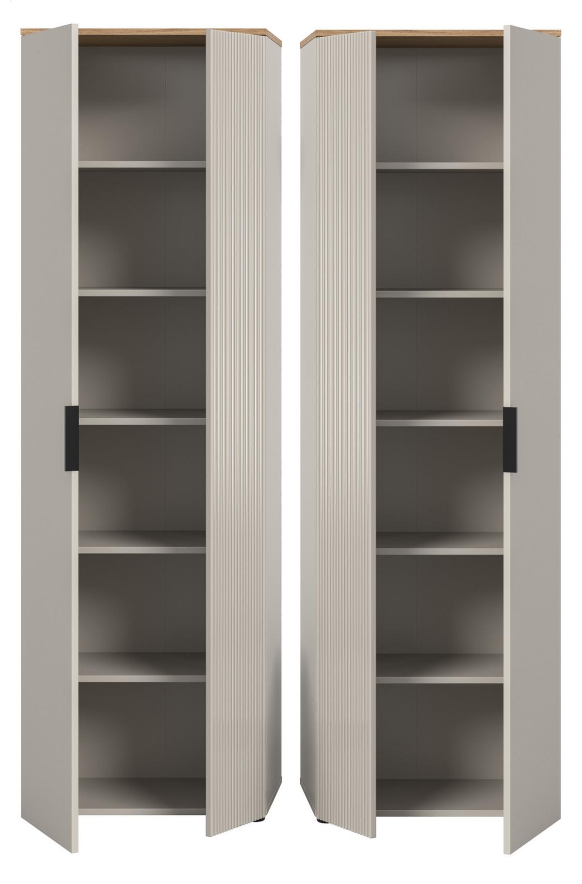 FLURSCHRANK Kaschmir Sand und Evoke Eiche, Schuhschrank 60 x 160 cm mit viel Stauraum - Kaschmir/Eichefarben, Holzwerkstoff/Kunststoff (60/190/36cm) - Inn.Furn