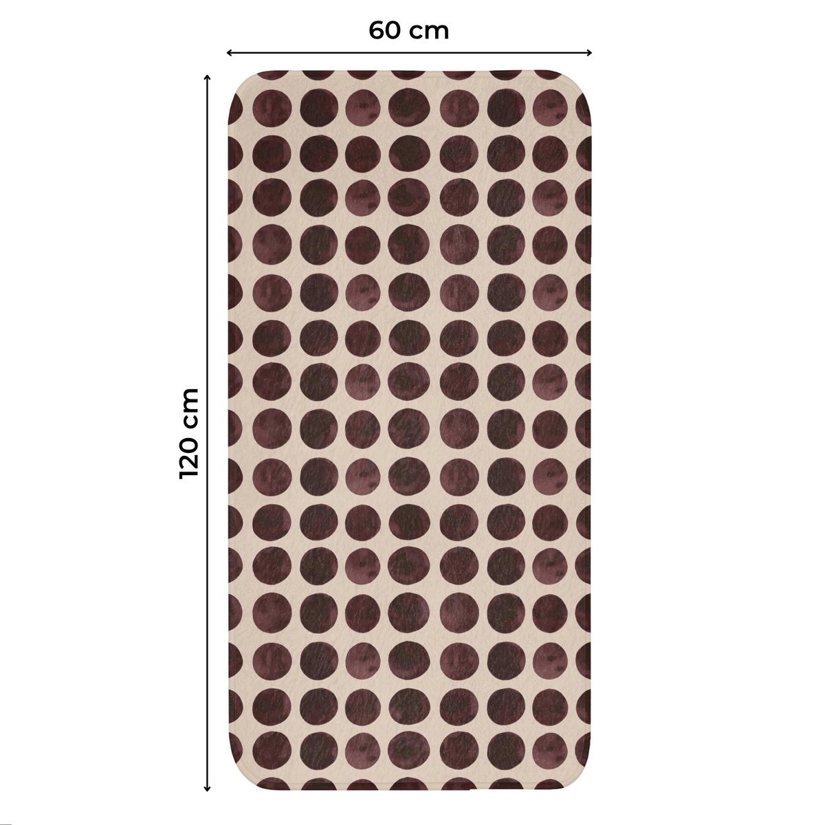 WC-VORLEGER Polka dots - Muster - Braun Toilettenvorleger 60x120 cm - Bordeaux, Textil (60/1cm) - OnlyWow