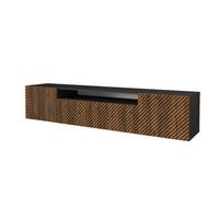LOWBOARD ZENO-W 200x40x41 cm - Schwarz / Katania - Eiche Wotan, Holzwerkstoff (200/40/41cm) - ALTDECOR