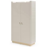 DREHTÜRENSCHRANK Sorella, 2-türig, 110 cm, für Jugendzimmer, Macadamia + Eiche Mavelie - Eichefarben/Beige, Leder/Holzwerkstoff (110/201/52cm) - Beautysofa