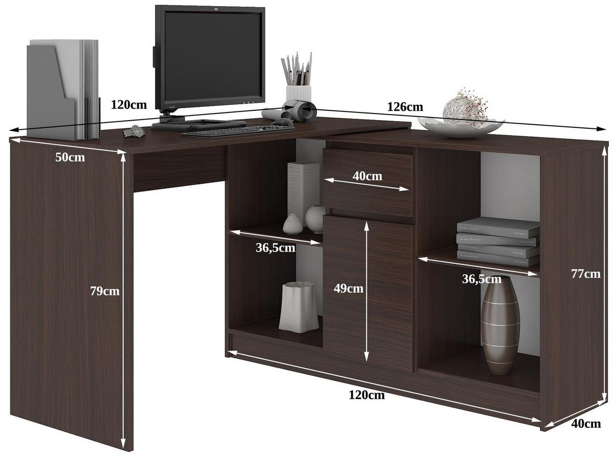 SCHREIBTISCH Dunkelbraun 79/120/126 - Dunkelbraun, Holzwerkstoff (68/51/79cm) - RAUMHIRSCH FURNITURE