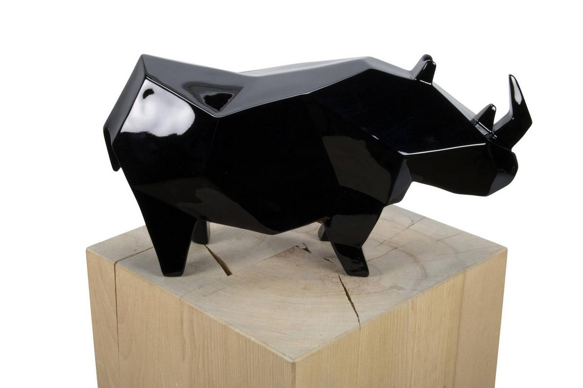 SKULPTUR Schwarz 40/20 cm - Schwarz, Stein (1.75/20/14cm) - KUNSTLOFT