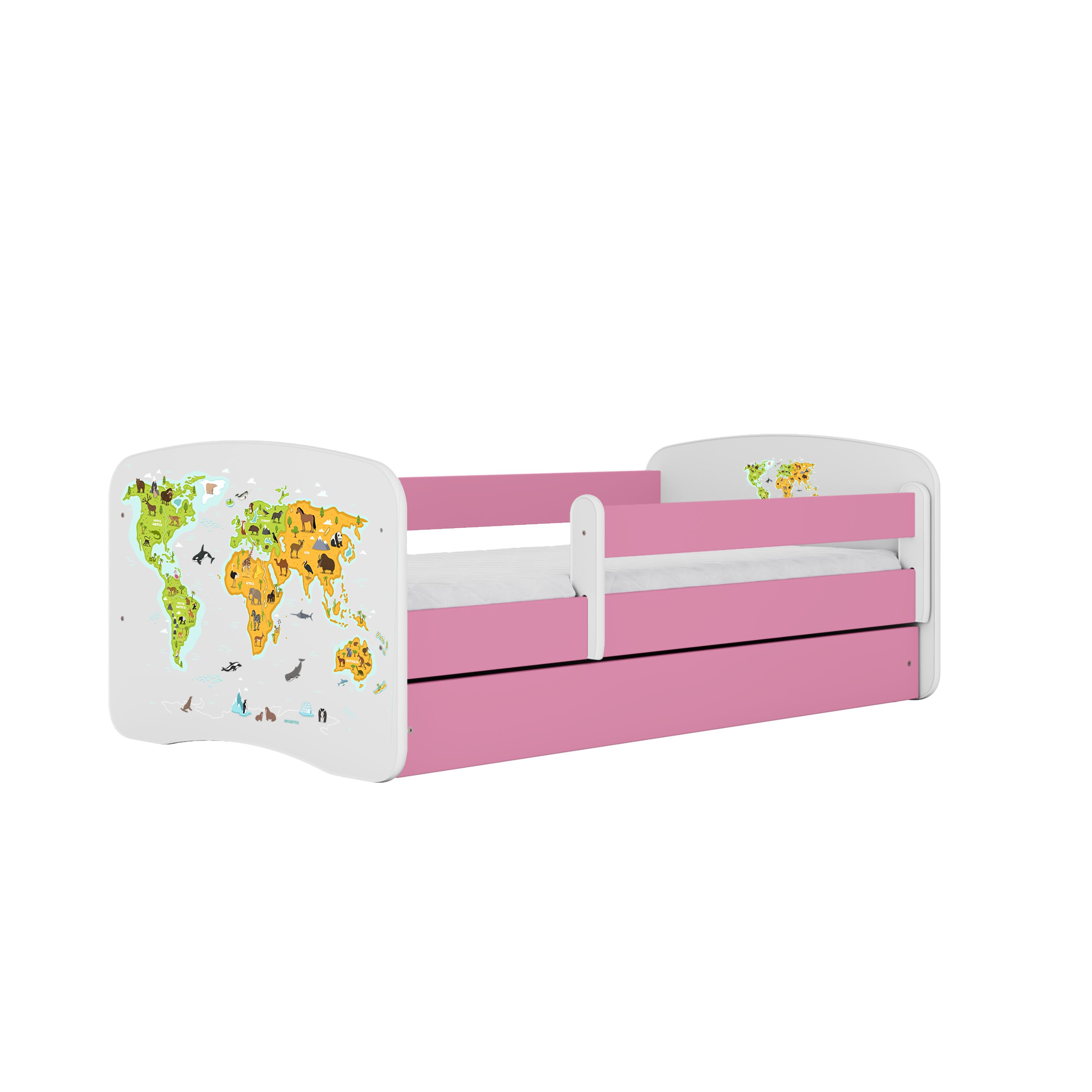 KINDERBETT Karte mit Schublade und Matratze 160/80 - Rosa, Holzwerkstoff (80/160cm) - RAUMHIRSCH FURNITURE