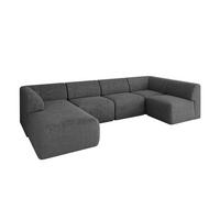 WOHNLANDSCHAFT Ottomane Links MOVO-L 345x180x78 cm Dunkelgrau Tissu - Schieferfarben, Holzwerkstoff/Kunststoff (345/78/180cm) - ALTDECOR