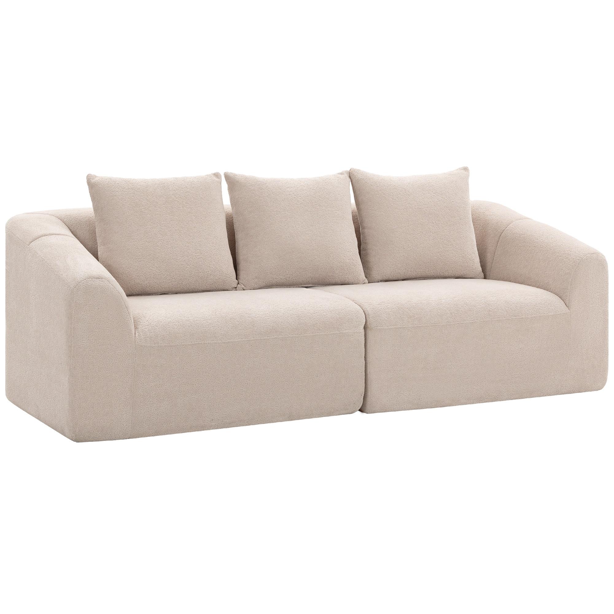 3-SITZER-SOFA Chenille Beige - Beige, Textil (93/83/225cm) - HOMCOM