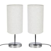 TISCHLEUCHTE Zenit 14/14/37 cm - Silberfarben, Textil (14/14/37cm) - Nettlife