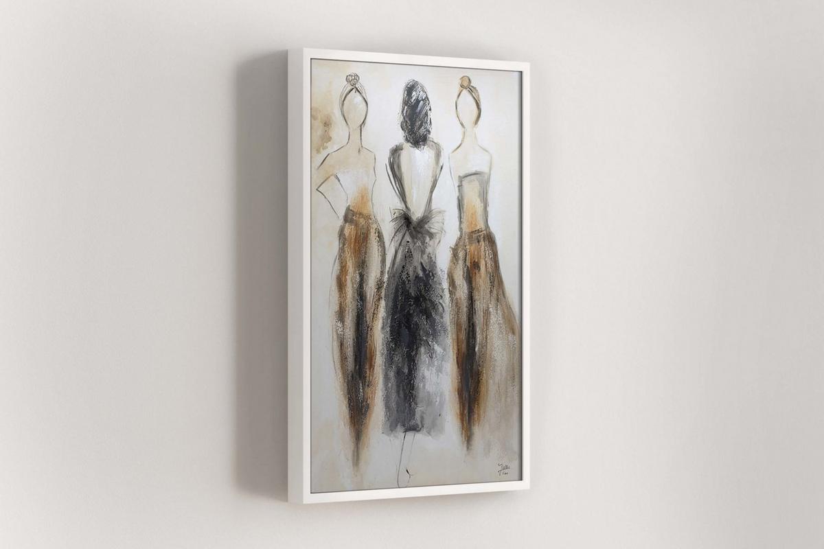 ACRYLBILD HANDGEMALT 60/90 cm - Beige/Braun, Holz/Textil (60/90cm) - KUNSTLOFT