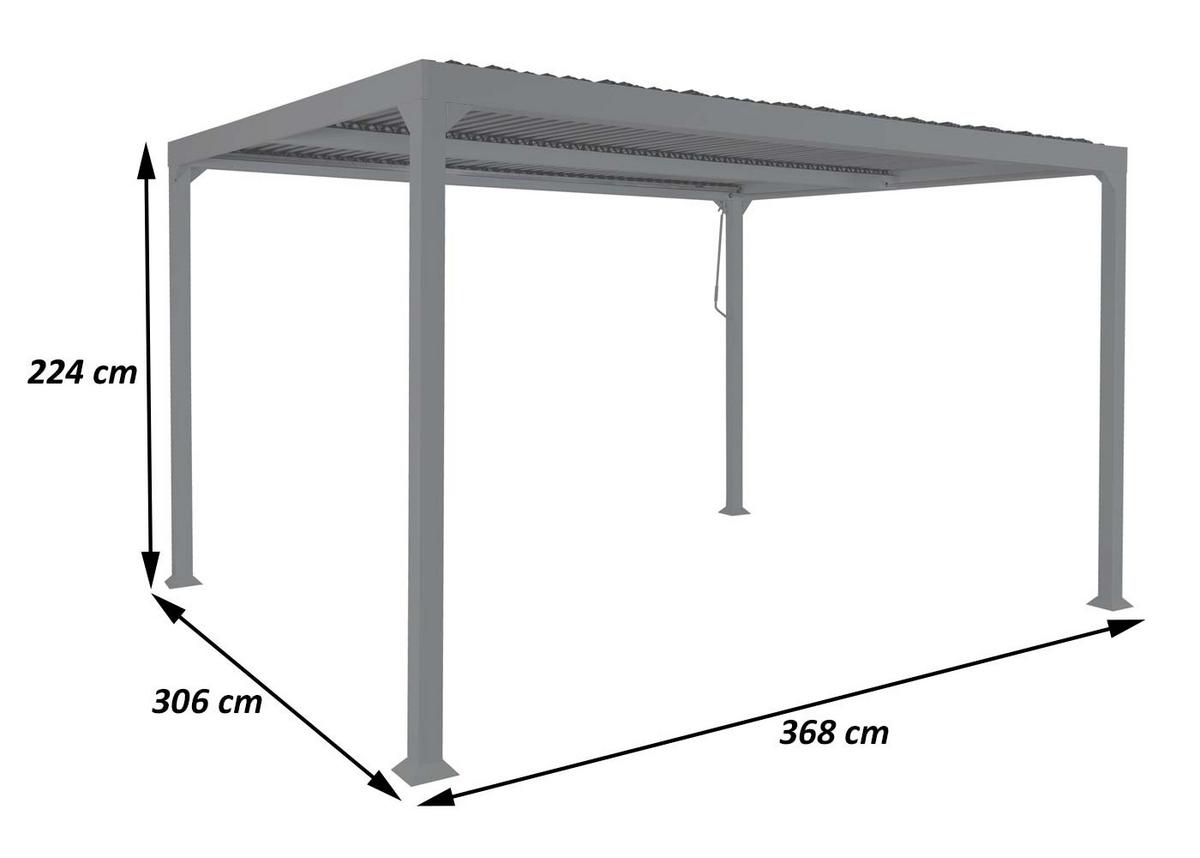 PERGOLA Weiß - Weiß, Metall (306/224/368cm) - MCW