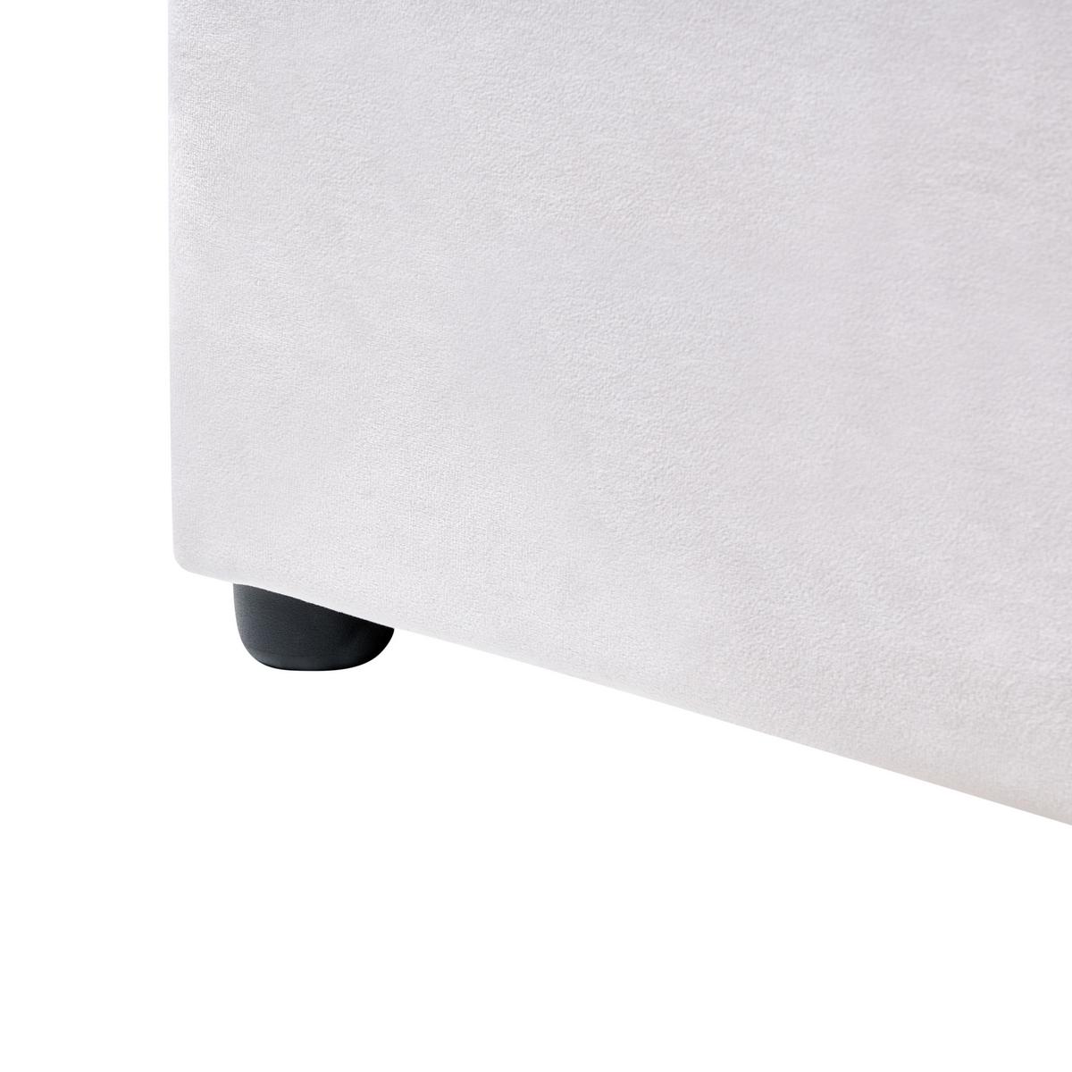 BETT mit Lattenrost 160/200 cm Samtstoff Cremeweiß Lavaur - Creme, Textil (160/200cm) - Beliani