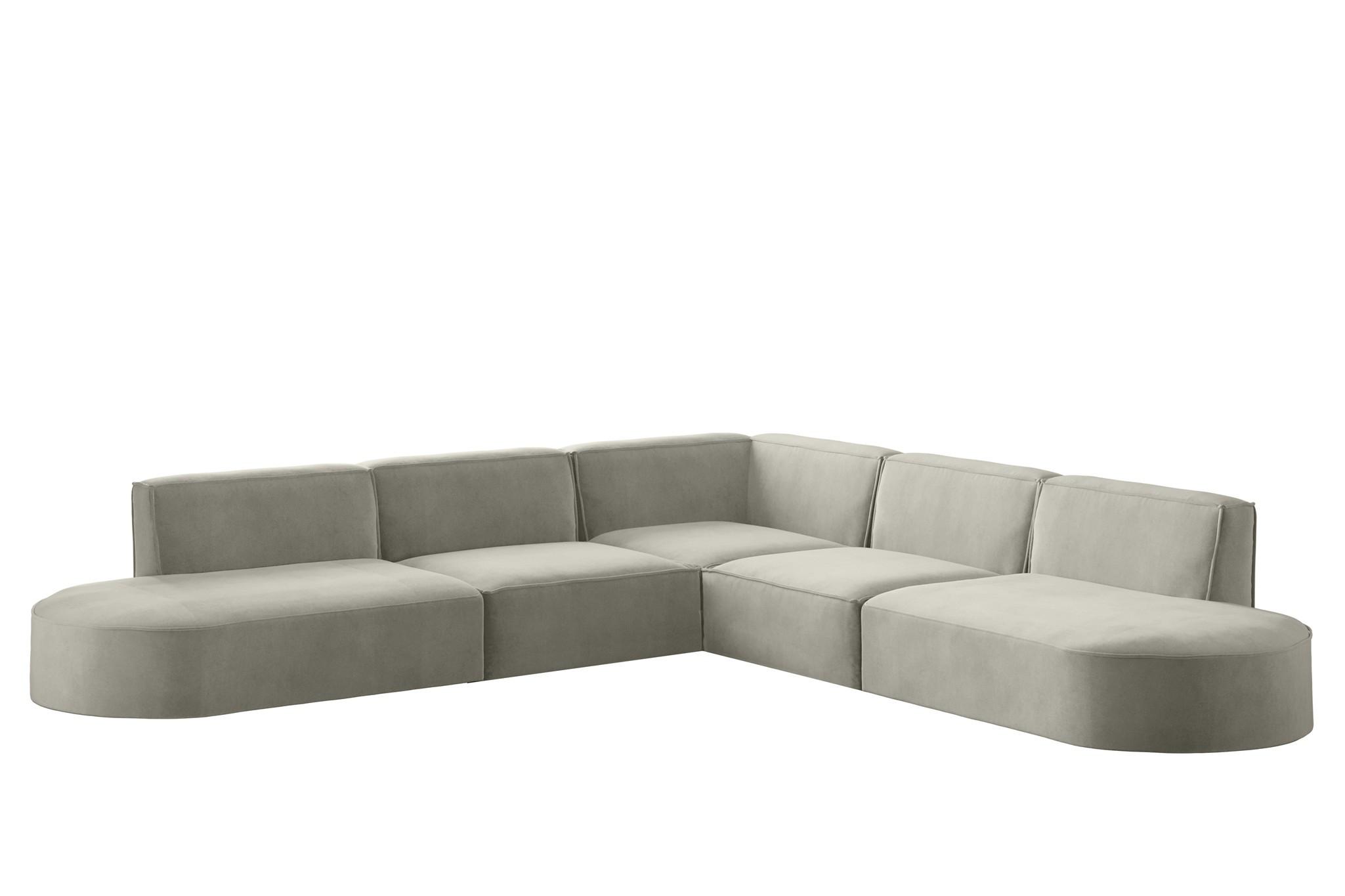 ECKSOFA Palma In Noel - Hellgrau, Holzwerkstoff/Textil (276/276cm) - Fun Möbel