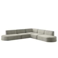 ECKSOFA Palma In Noel - Hellgrau, Holzwerkstoff/Textil (276/276cm) - Fun Möbel