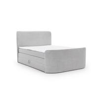 BOXSPRINGBETT Body In Stoff Paros - Hellgrau, Holzwerkstoff/Textil (180/200cm) - Fun Möbel