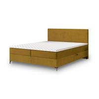 BOXBETT TORREL 160x200 cm mit Matratze und Topper - Gelb - Gelb, Holz (160/200cm) - MASSENO